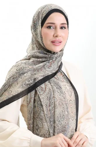 Tokyo Wool Shawl 0005-04 Zwart Beige 0005-04