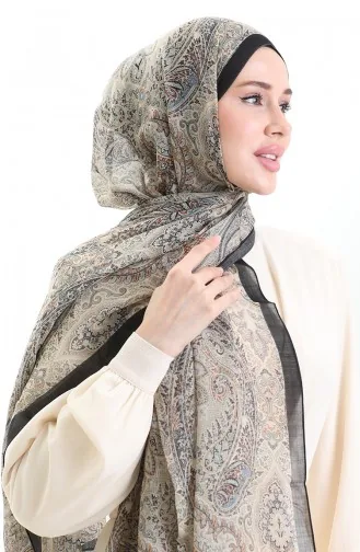 Tokyo Wool Shawl 0005-04 Zwart Beige 0005-04
