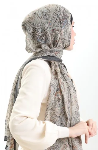 Tokyo Wool Shawl 0005-04 Zwart Beige 0005-04