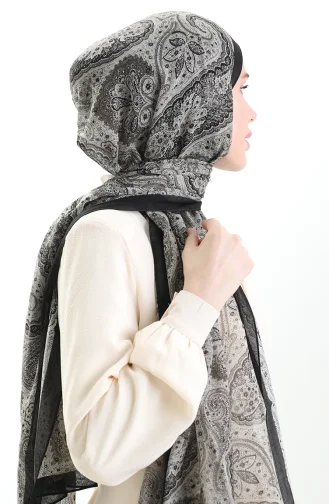 Châle En Laine Tokyo 0006-03 Noir 0006-03