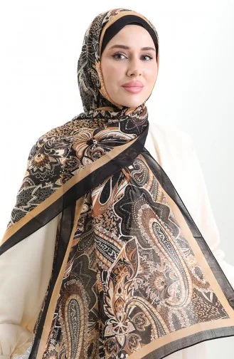 Tokyo Wool Shawl 0007-03 Black Beige 0007-03