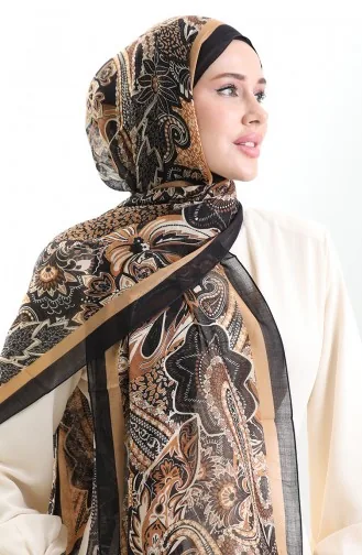 Tokyo Wool Shawl 0007-03 Black Beige 0007-03