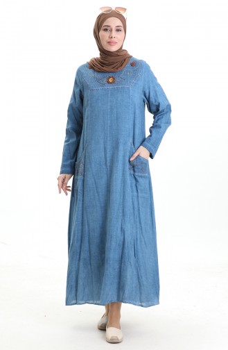 Robe Hijab Bleu Glacé 8595-05