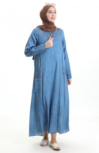 Robe Hijab Bleu Glacé 8595-05
