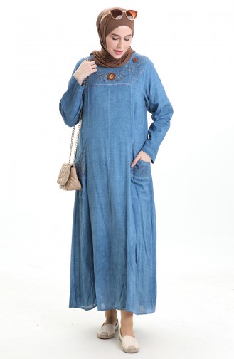 Robe Hijab Bleu Glacé 8595-05