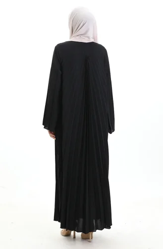 Büyük Beden Piliseli Soley Elbise 0163-01 Siyah
