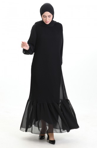 Schwarz Hijab Kleider 0171-01