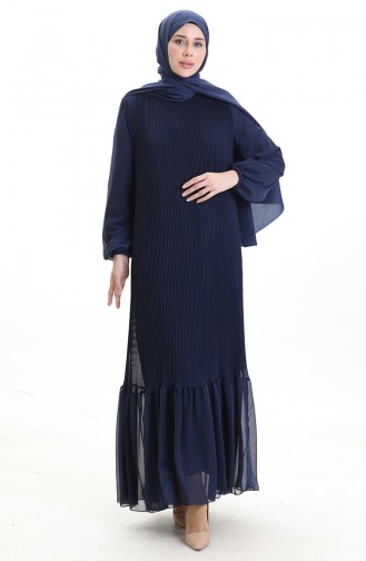 Dunkelblau Hijab Kleider 0171-04