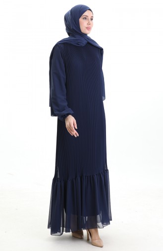 Dunkelblau Hijab Kleider 0171-04