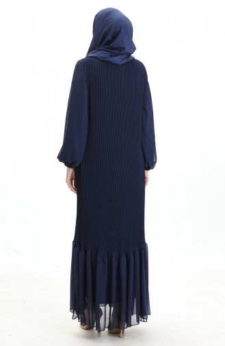 Dunkelblau Hijab Kleider 0171-04
