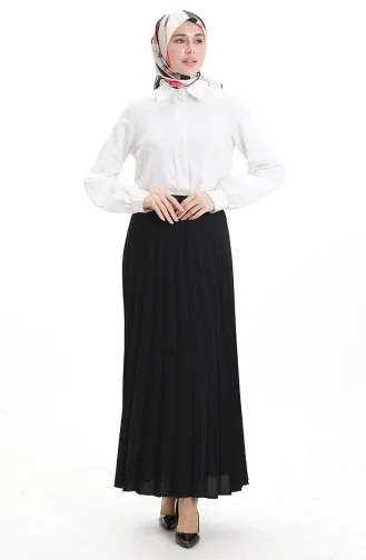 تنورة سولي مطوية 0169-01 سوداء 0169-01