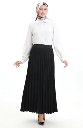 تنورة سولي مطوية 0169-01 سوداء 0169-01