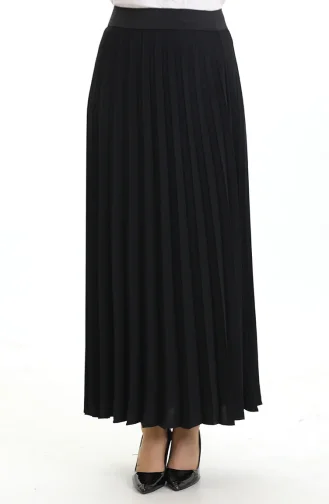 تنورة سولي مطوية 0169-01 سوداء 0169-01