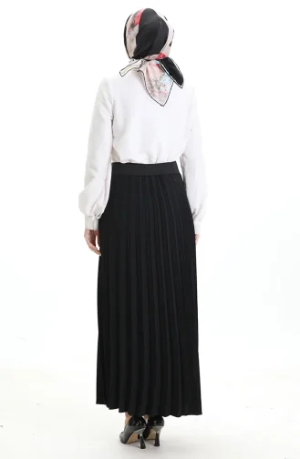 تنورة سولي مطوية 0169-01 سوداء 0169-01