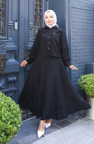 Ensemble Deux Pièces Chemise Et Jupe 11310-01 Noir 11310-01