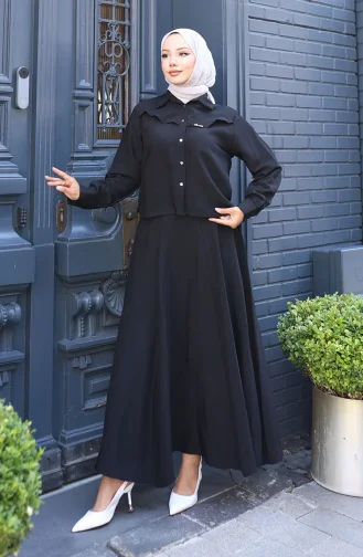 Ensemble Deux Pièces Chemise Et Jupe 11310-01 Noir 11310-01