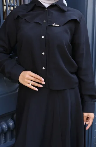 Ensemble Deux Pièces Chemise Et Jupe 11310-01 Noir 11310-01