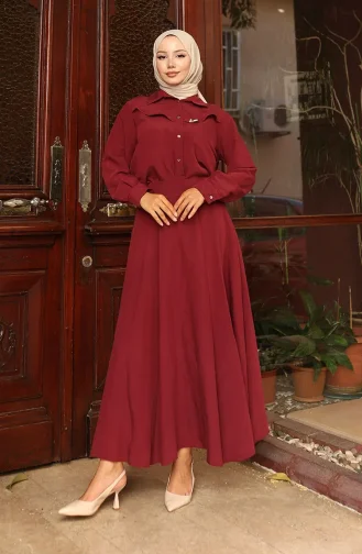 Ensemble Deux Pièces Chemise Et Jupe 11310-02 Bordeaux 11310-02