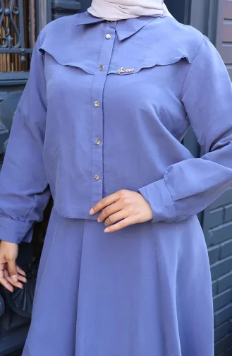 Ensemble Deux Pièces Chemise Et Jupe 11310-03 Bleu 11310-03
