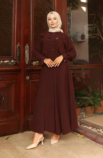 Ensemble Deux Pièces Chemise Et Jupe 11310-04 Marron 11310-04