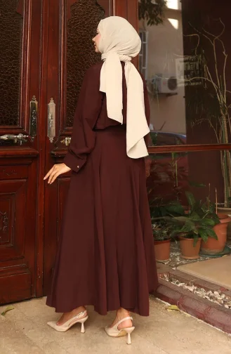 Ensemble Deux Pièces Chemise Et Jupe 11310-04 Marron 11310-04