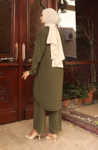 Aerobin Kumaş Tunik Pantolon İkili Takım 2102-06 Haki