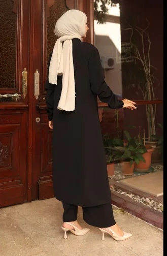 Aerobin Fabric Tunic Trousers Two Piece Suit 2103-05 Black 2103-05