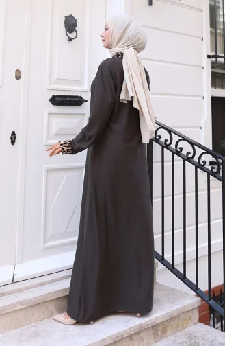 Leopardenmuster Kleid 0119-02 Anthrazit 0119-02