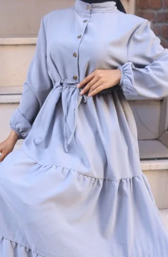 Robe Nouée à La Taille 2101-04 Gris 2101-04