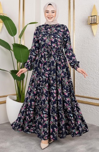 فستان أزرق كحلي 7122-02