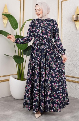 فستان أزرق كحلي 7122-02