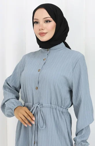 Buttoned Tunic Trousers Two Piece Suit 2100-01 Almond Green 2100-01