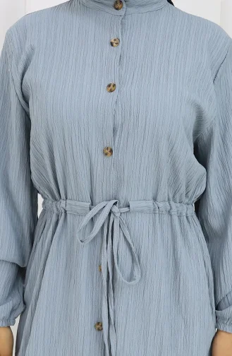 Buttoned Tunic Trousers Two Piece Suit 2100-01 Almond Green 2100-01