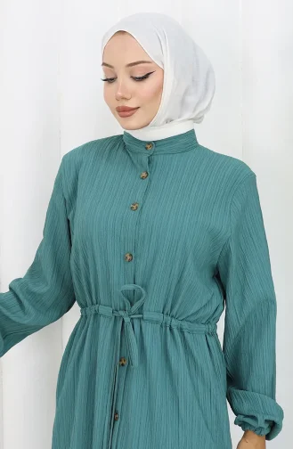 Ensemble Deux Pièces Tunique Et Pantalon Boutonnés 2100-02 Vert 2100-02