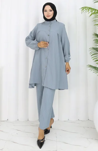 Geknoopte Tuniekbroek Tweedelig Pak 2108-02 Grijs 2108-02