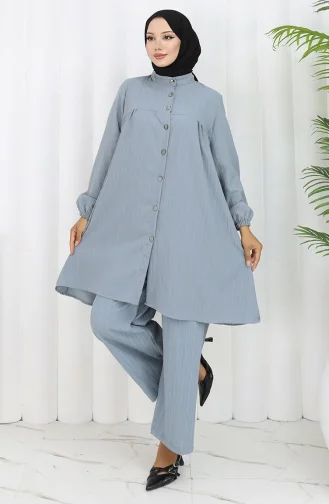 Geknoopte Tuniekbroek Tweedelig Pak 2108-02 Grijs 2108-02