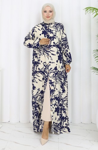 Navy Blue Hijab Dress 0120-03