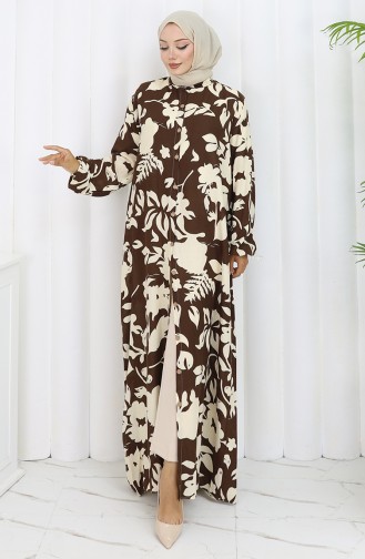 Brown Hijab Dress 0121-03