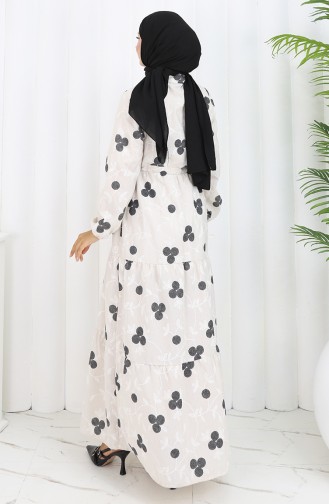 Beige Hijab Kleider 2099-01