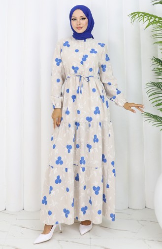 Beige Hijab Kleider 2099-02