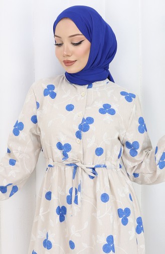 Beige Hijab Kleider 2099-02