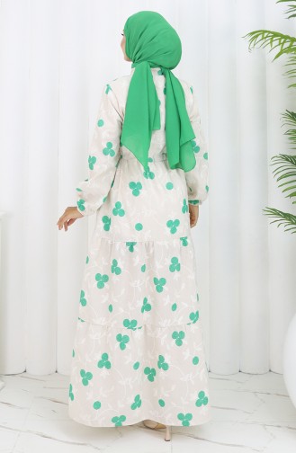Beige Hijab Kleider 2099-03