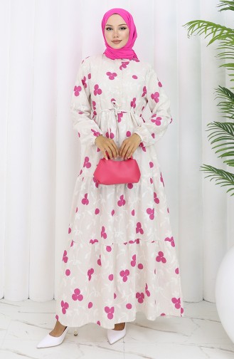Beige Hijab Kleider 2099-04