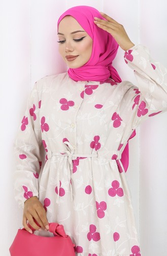 Beige Hijab Kleider 2099-04