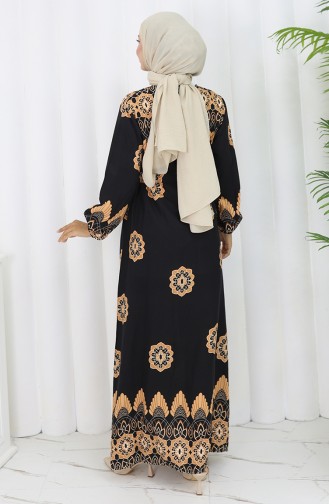Schwarz Hijab Kleider 2104-01