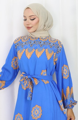 Blau Hijab Kleider 2104-02