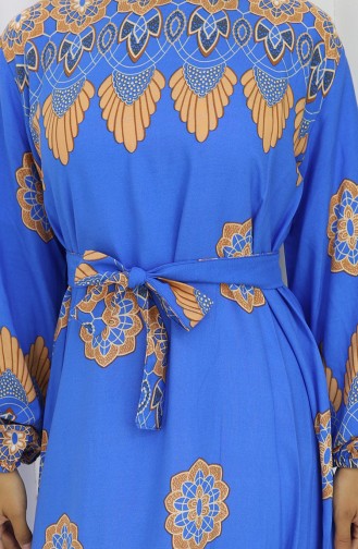 Blau Hijab Kleider 2104-02
