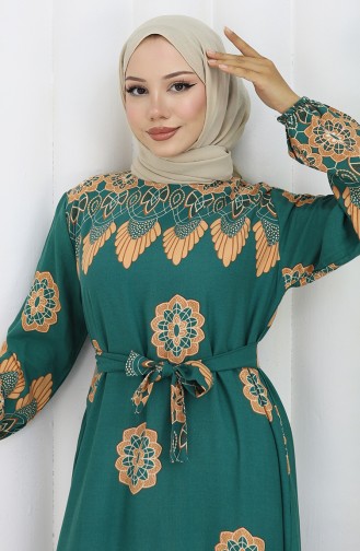 Smaragdgrün Hijab Kleider 2104-03