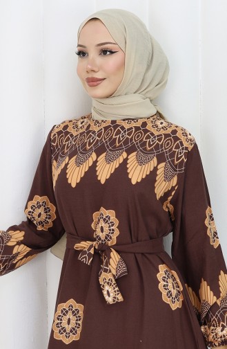 Braun Hijab Kleider 2104-04