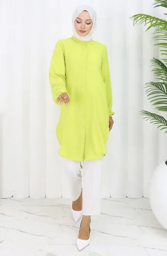 Tunique Boutonnée 3118-02 Vert Jaunâtre 3118-02